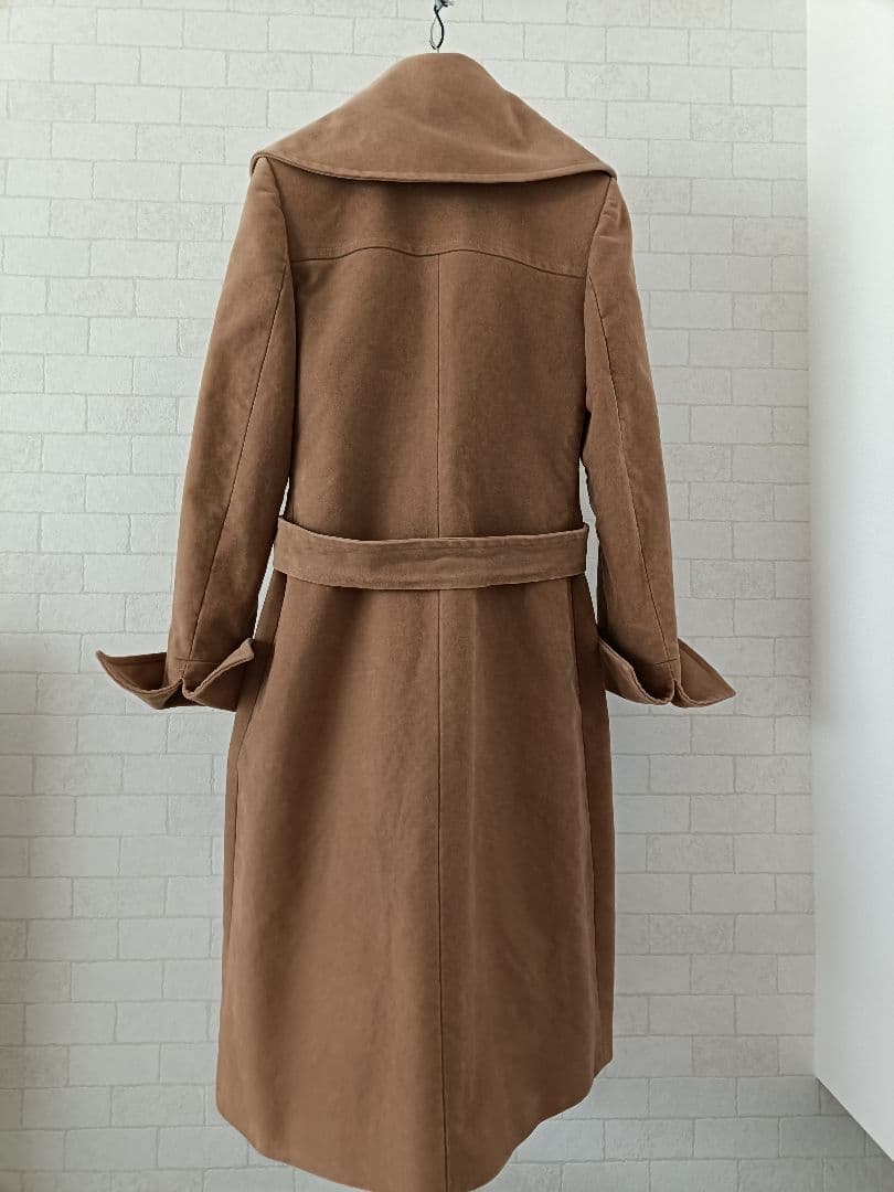 【美品】GENTUCCA BINI ロングコート 女優襟　キャメル　綿100%