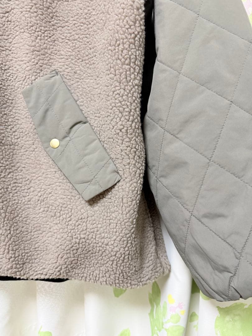 グローバルワーク　リバーシブルキルトブルゾン　モカLサイズ