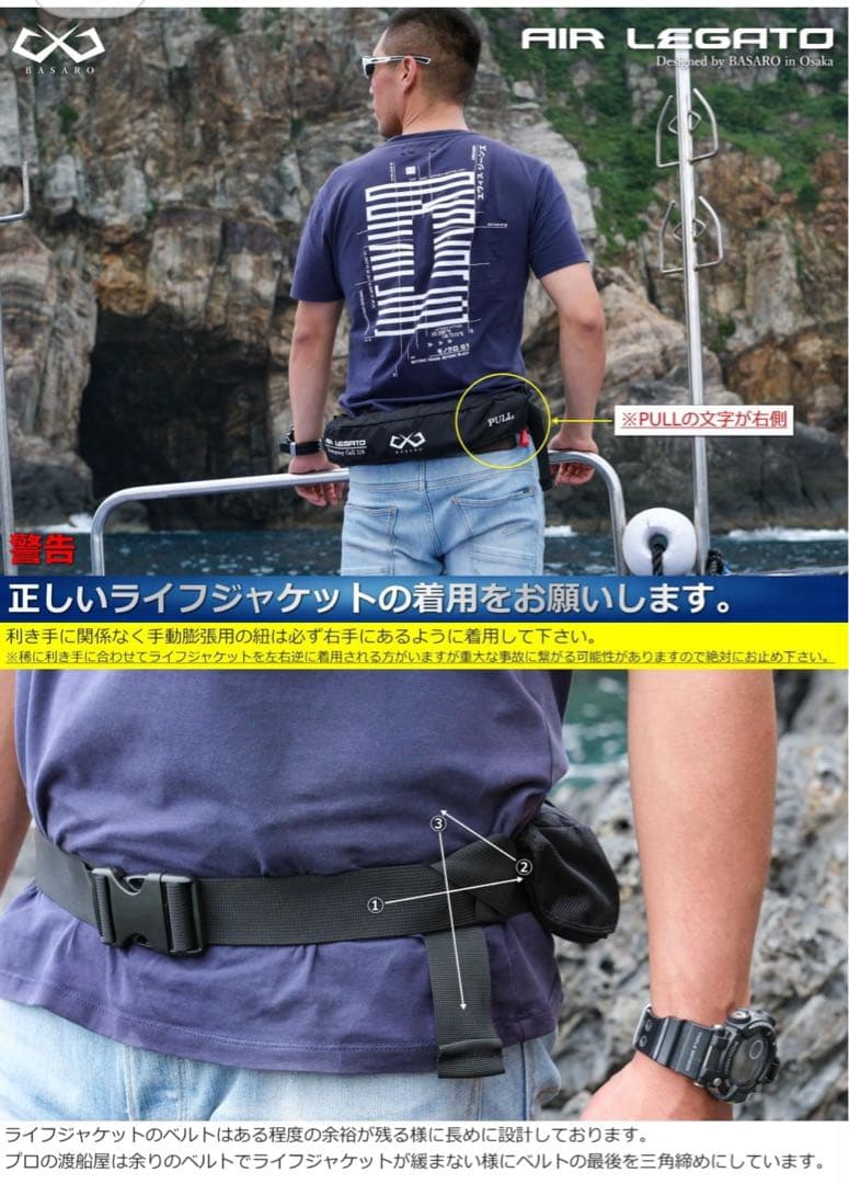 新品 桜マーク ライフジャケット 自動膨脹式 ボンベ付き 型式承認 デザー