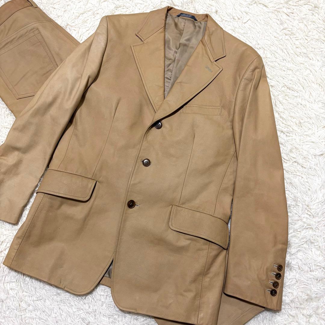 Paul Smith ポールスミス　ラムレザーセットアップテーラードジャケットＬ