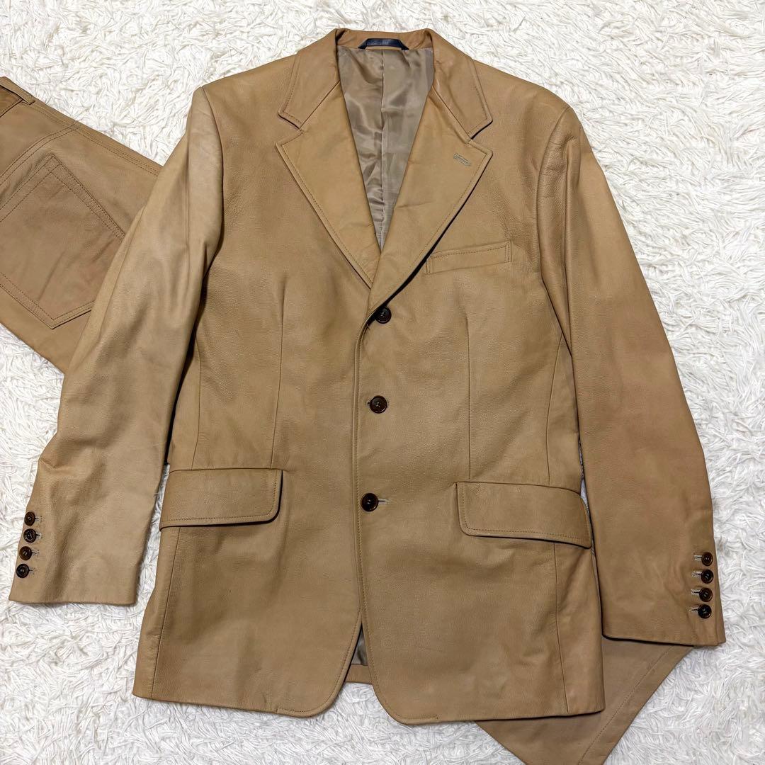 Paul Smith ポールスミス　ラムレザーセットアップテーラードジャケットＬ