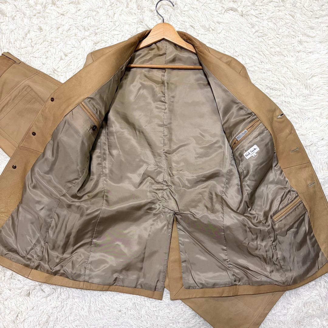 Paul Smith ポールスミス　ラムレザーセットアップテーラードジャケットＬ