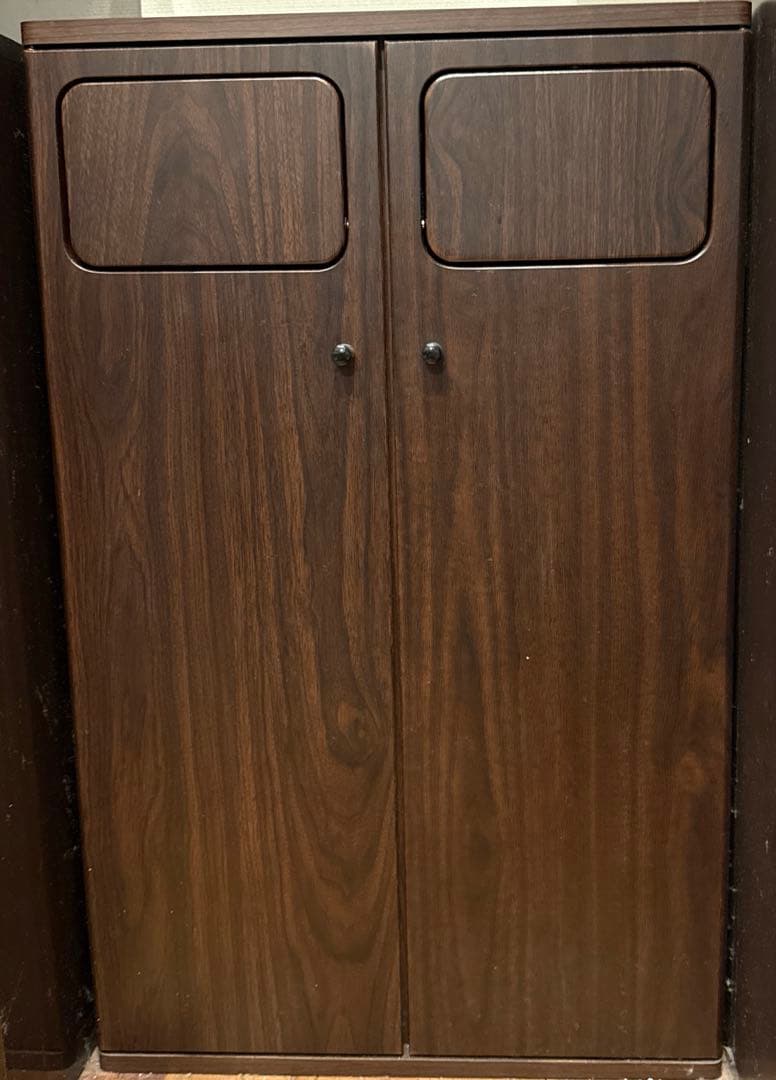 【専用】ダストボックス　木製　ブラウン プッシュ式　45L DB-802R