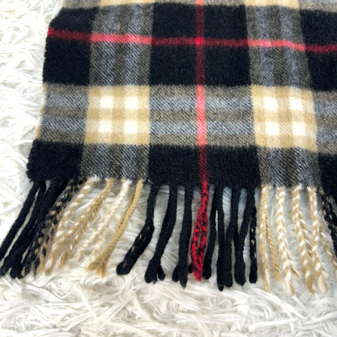 【美品・現行】バーバリー　マフラー　カシミヤ100　チェック　スコットランド製