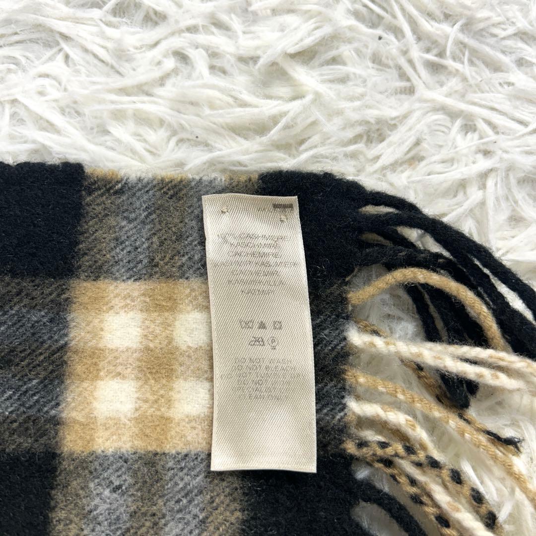 【美品・現行】バーバリー　マフラー　カシミヤ100　チェック　スコットランド製