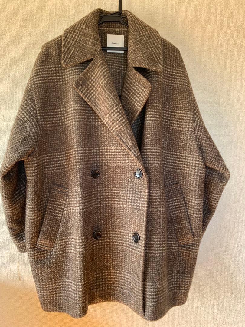 Spick & Span Wスライバーチェックハーフコート　36