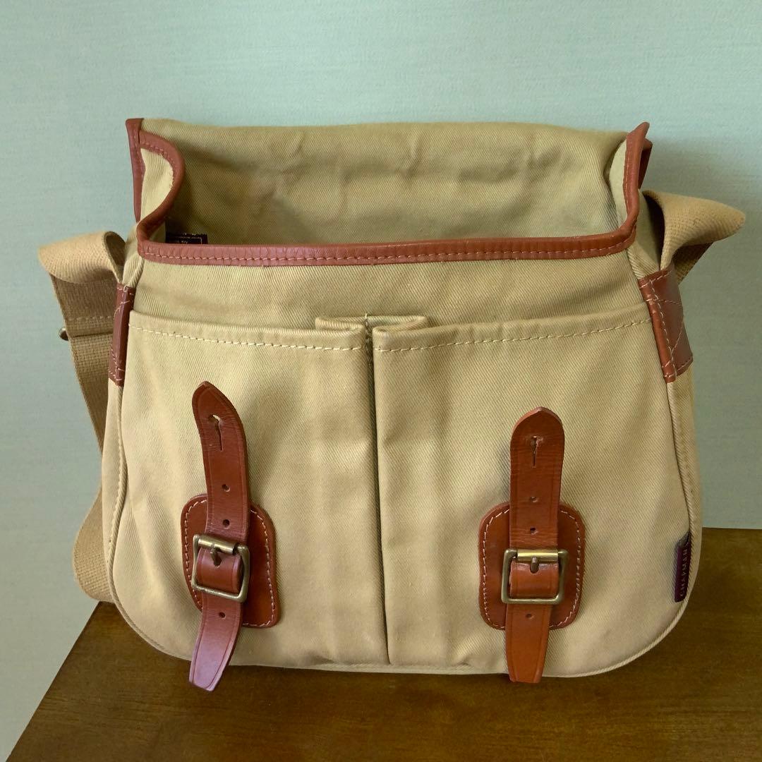 John Chapmanジョンチャップマン キャンバス レザー ショルダーバッグ