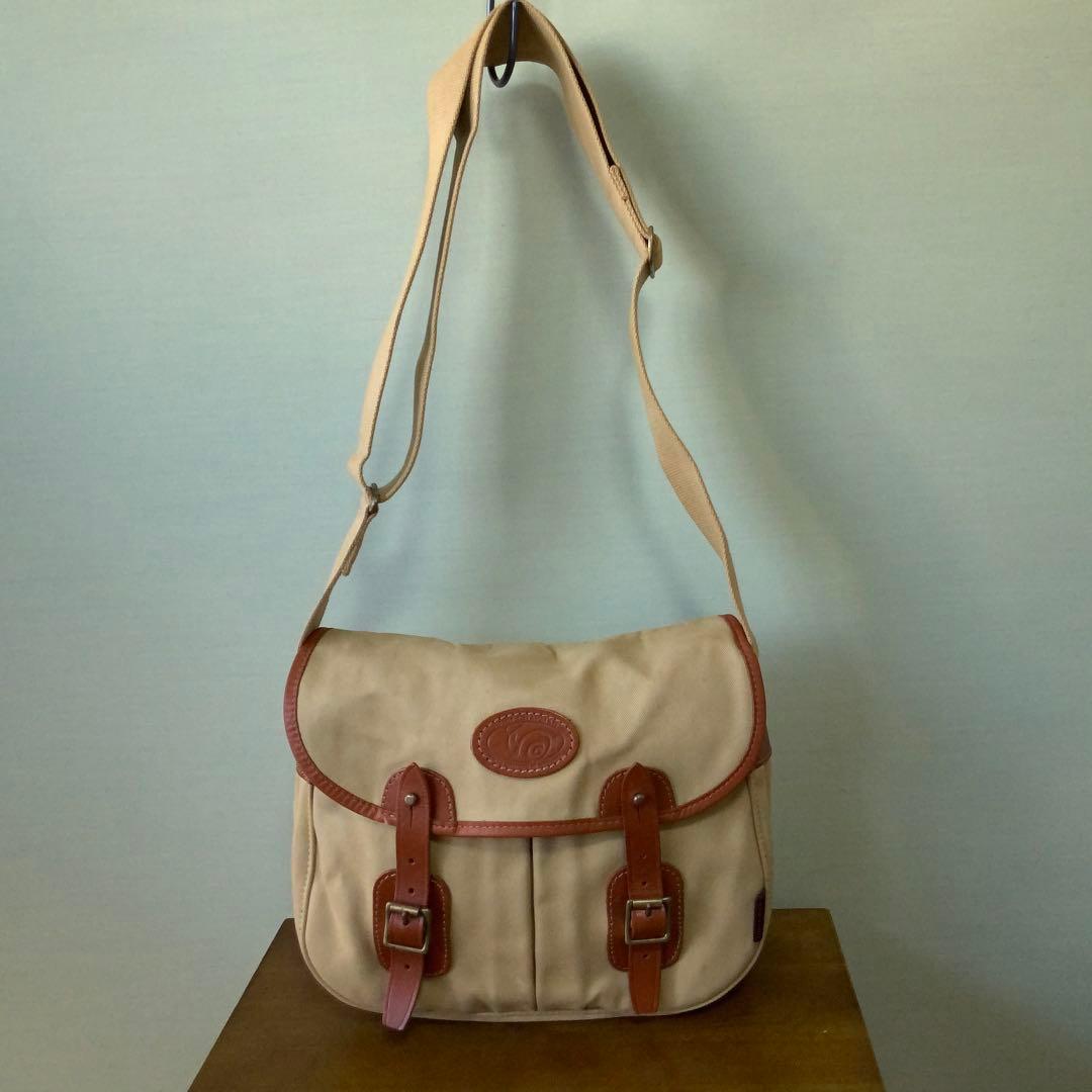 John Chapmanジョンチャップマン キャンバス レザー ショルダーバッグ