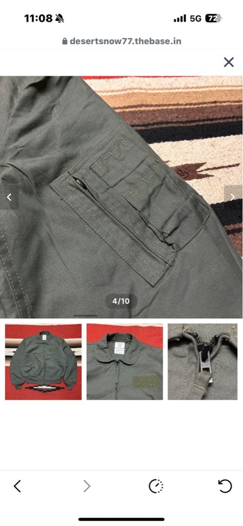 MA-1スタイル オリーブグリーンジャケットCWU 36/p