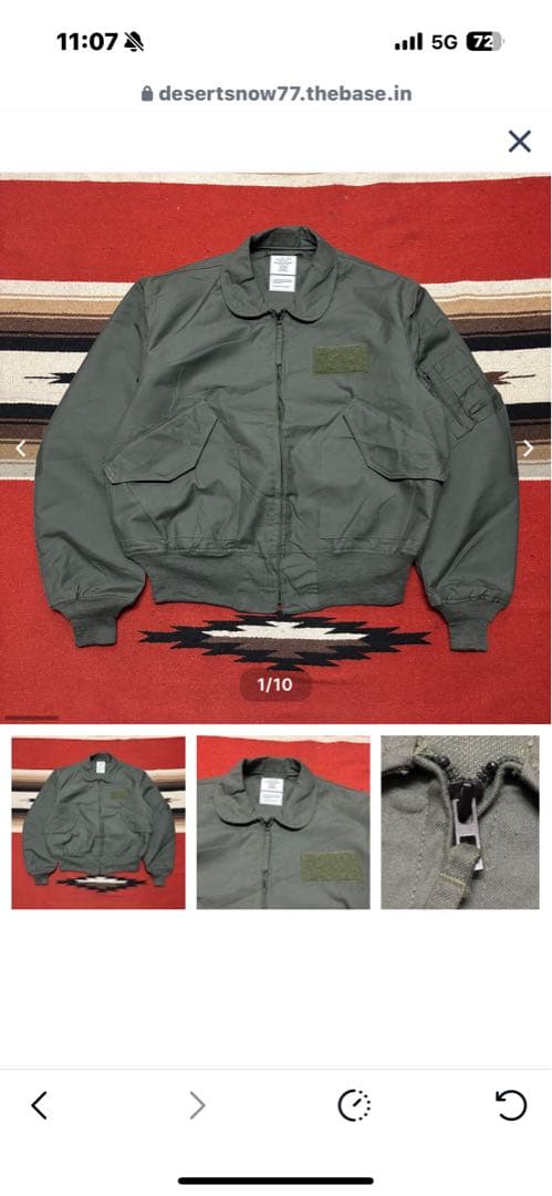 MA-1スタイル オリーブグリーンジャケットCWU 36/p