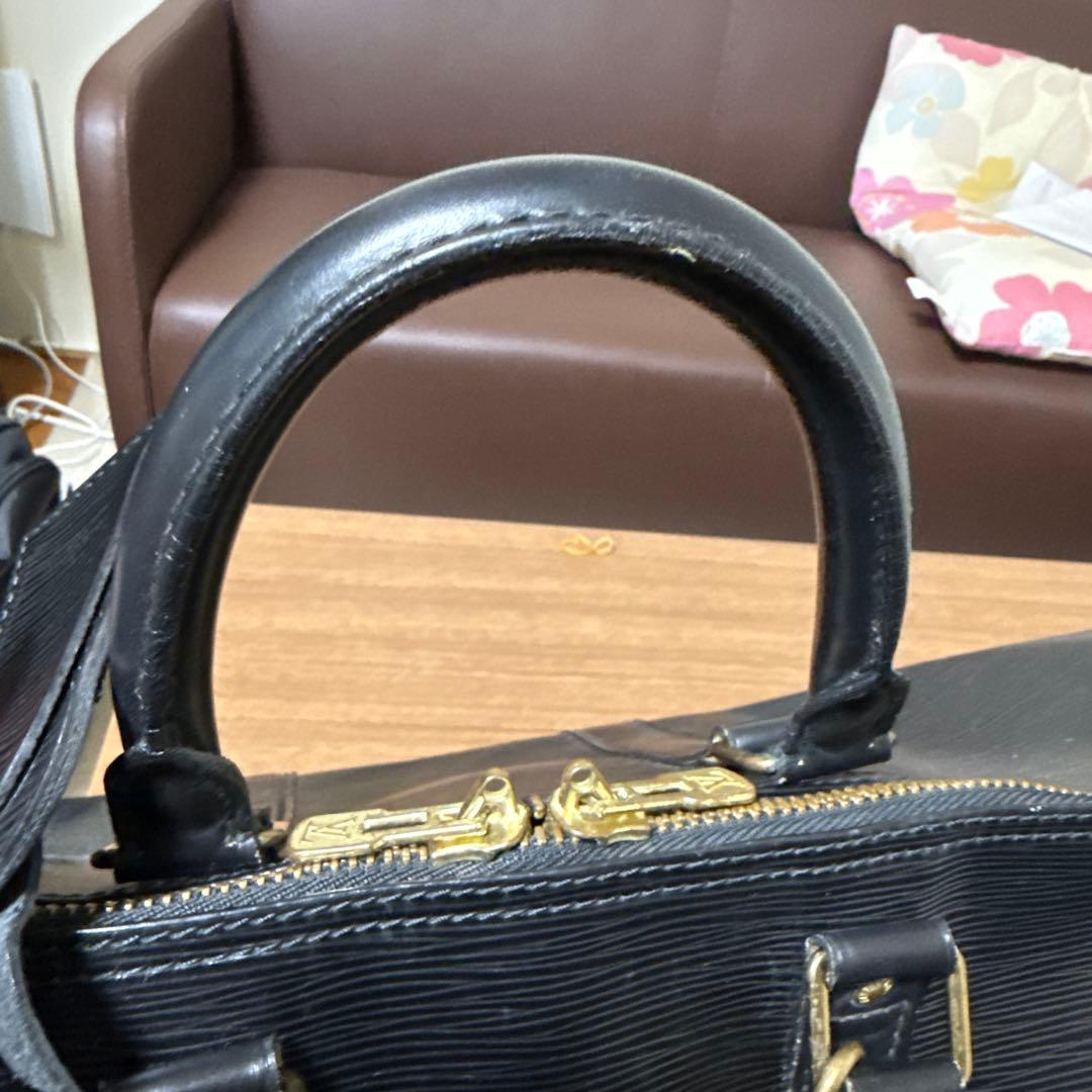 エピレザー ダブルジッパー ボストンバッグ ブラック