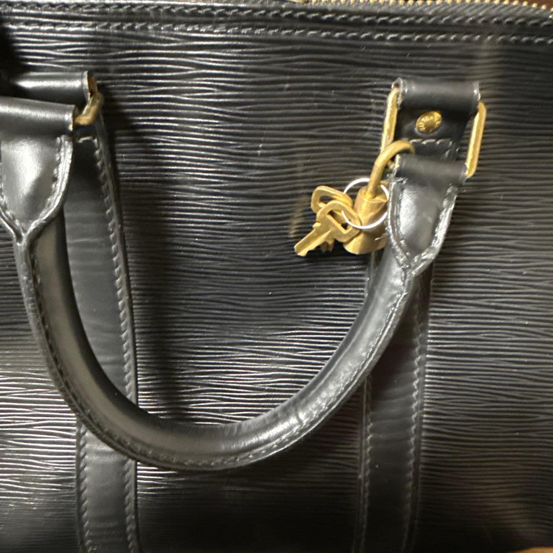 エピレザー ダブルジッパー ボストンバッグ ブラック