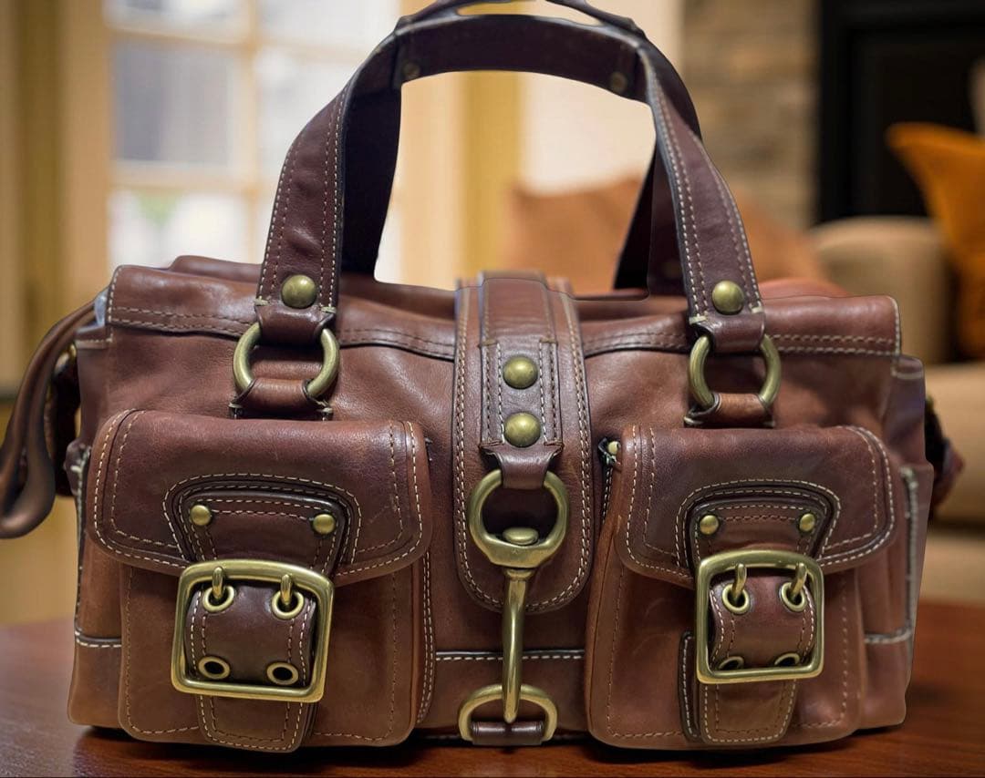 バッグ 65th Coach Flap Legacy Satchel Bag Brown