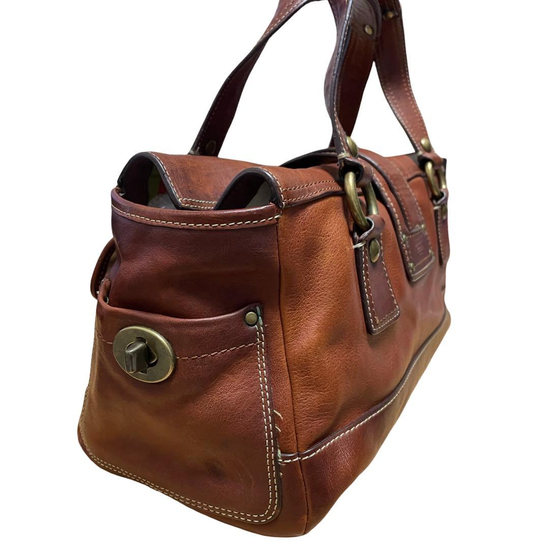 バッグ 65th Coach Flap Legacy Satchel Bag Brown