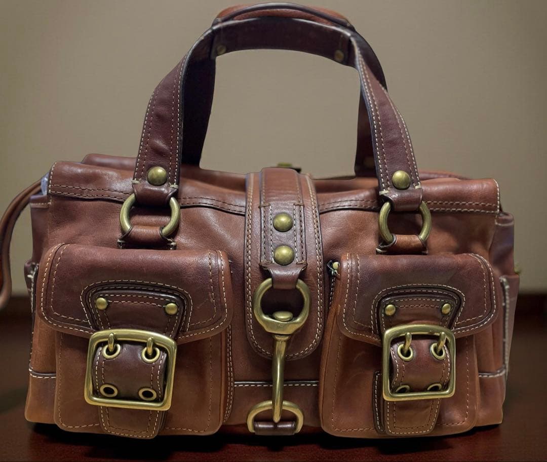 バッグ 65th Coach Flap Legacy Satchel Bag Brown