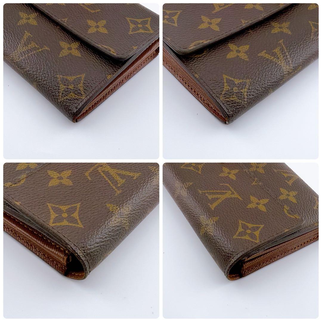 【美品】ルイヴィトン モノグラム ポルトフォイユサラ 二つ折り財布 ブラウン