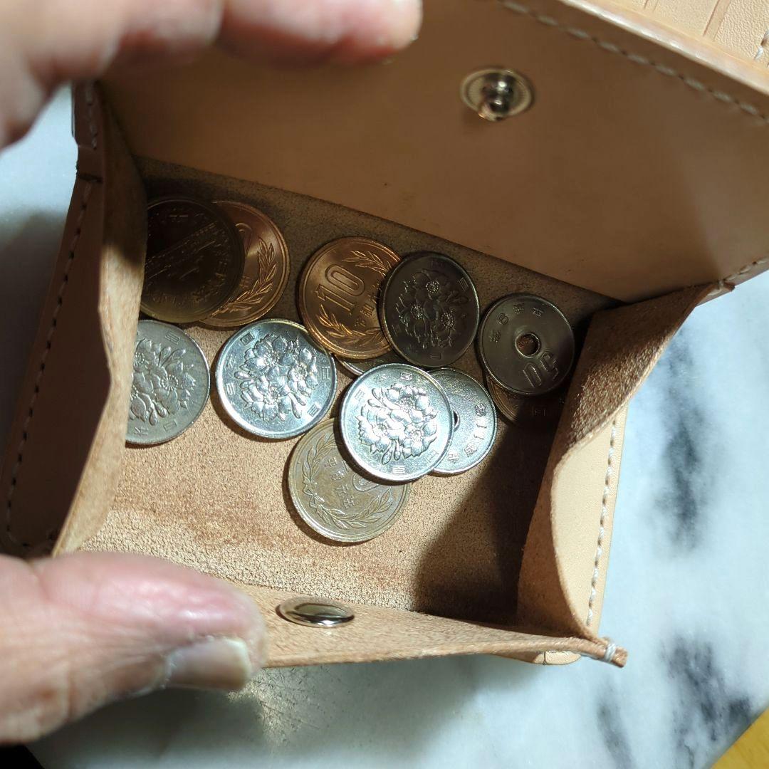 姫路ヌメ革 ショートウォレット ハンドメイド 2つ折り財布 ハーフウォレット