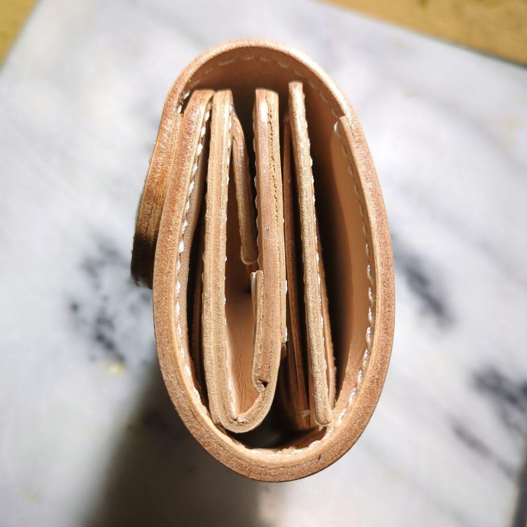 姫路ヌメ革 ショートウォレット ハンドメイド 2つ折り財布 ハーフウォレット