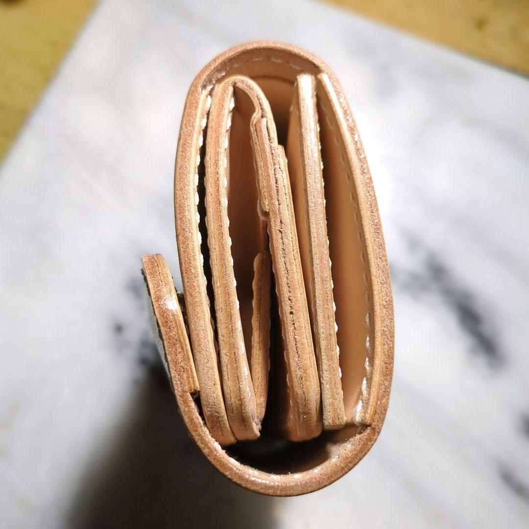 姫路ヌメ革 ショートウォレット ハンドメイド 2つ折り財布 ハーフウォレット