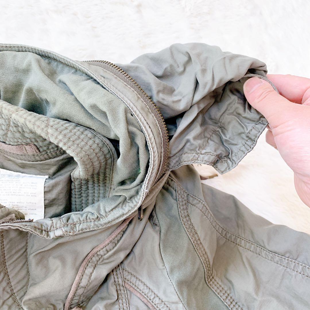 ゴア カーキミリタリージャケット フード収納 綿100% アウター 羽織 メンズ