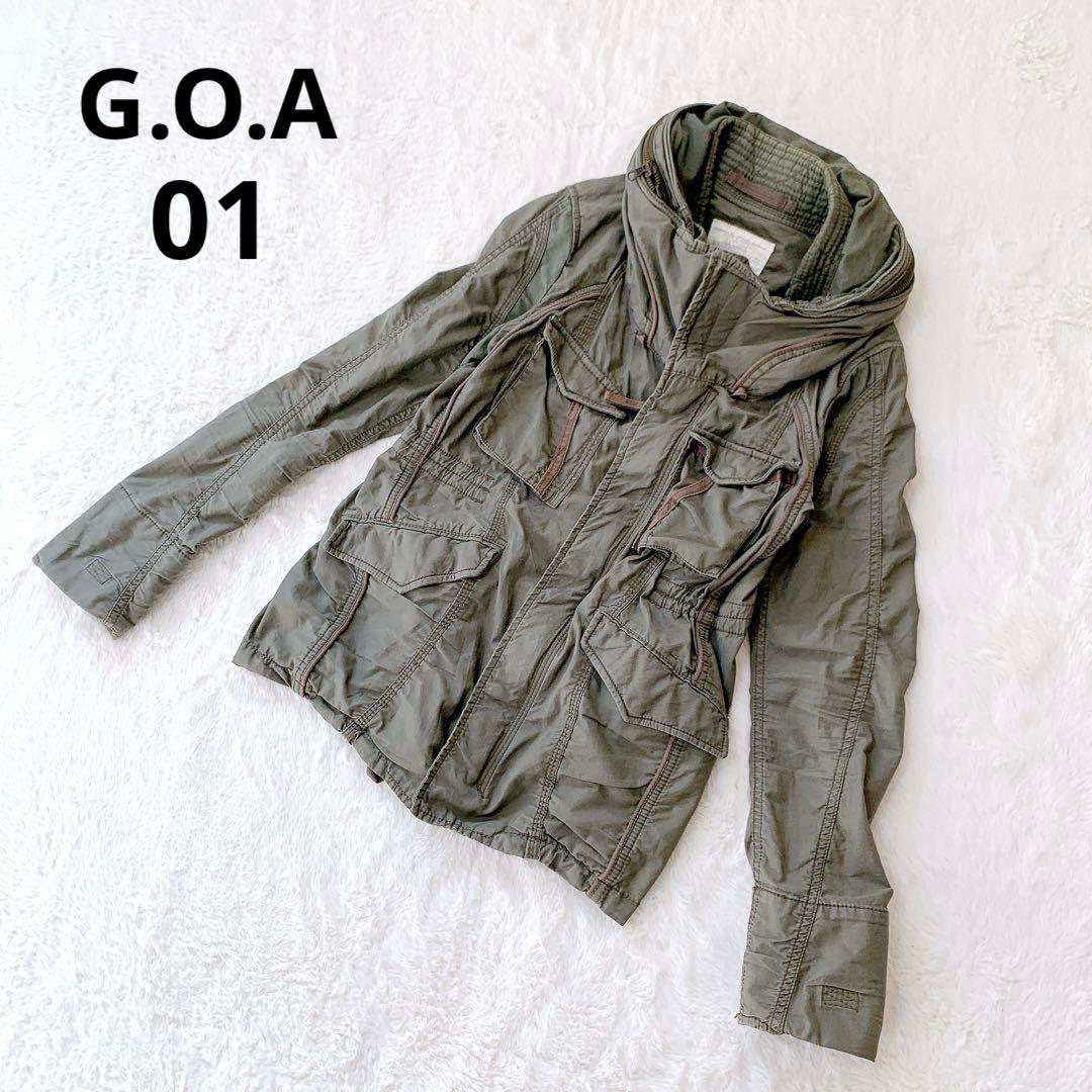 ゴア カーキミリタリージャケット フード収納 綿100% アウター 羽織 メンズ