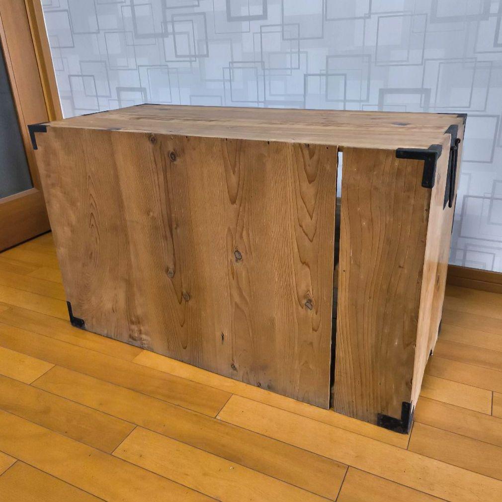 古家具　木製チェスト　ローチェスト　テレビ台　押入れタンス　引出し2段