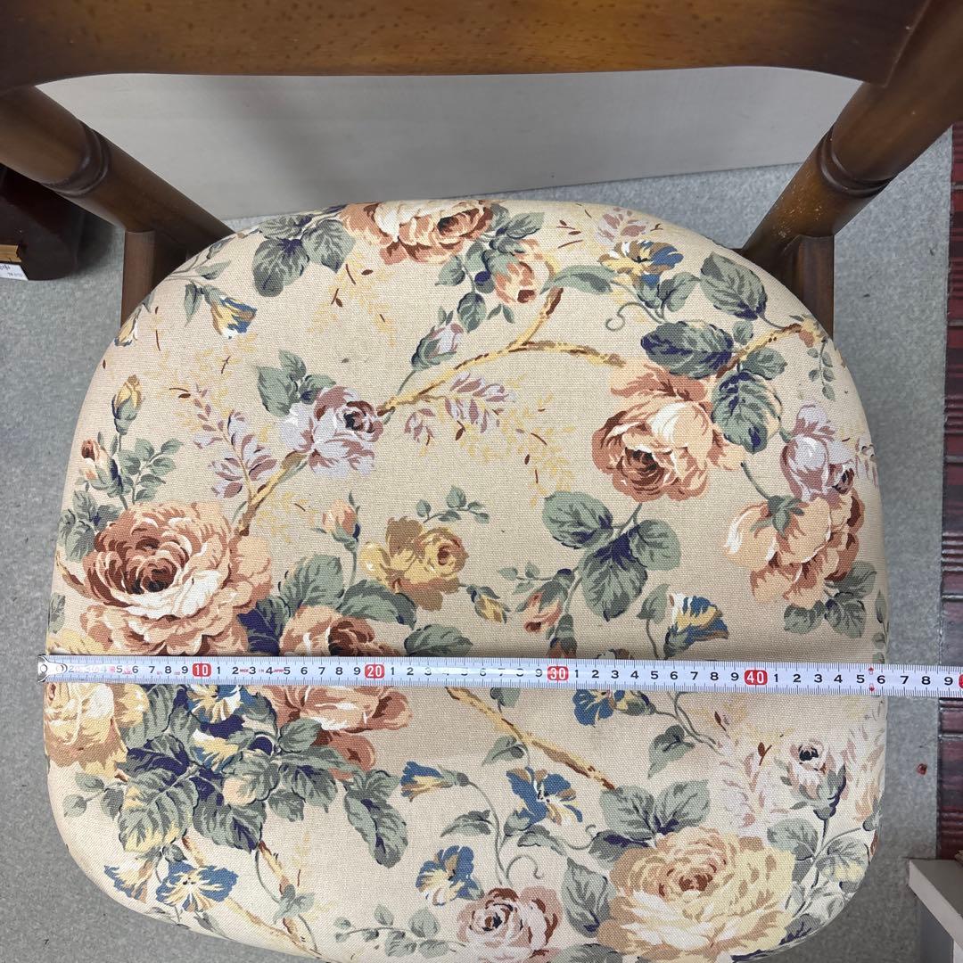 カリモク ダイニングチェア 花柄 椅子　2個セット