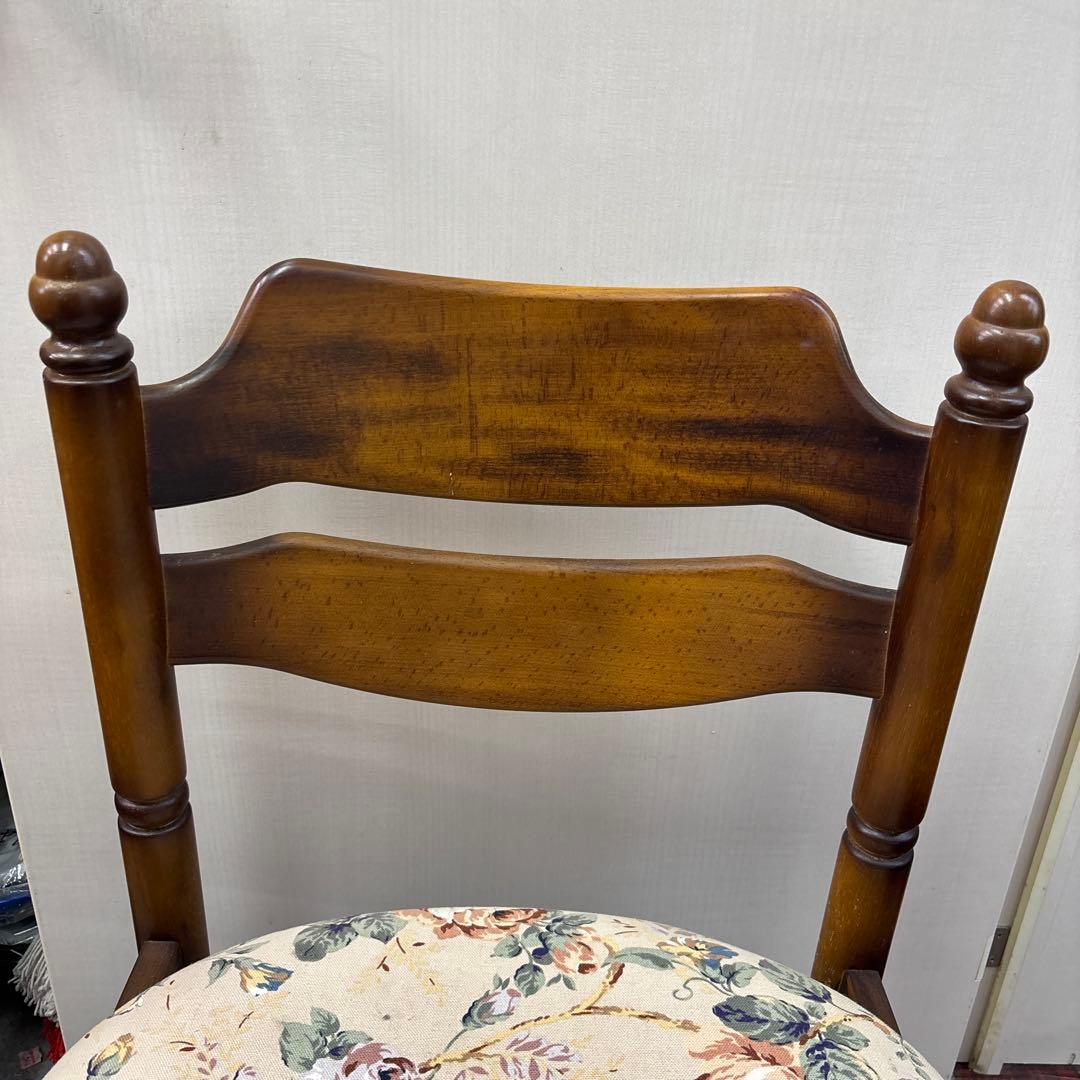 カリモク ダイニングチェア 花柄 椅子　2個セット