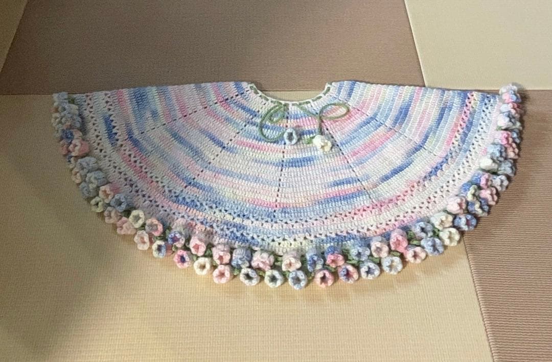 かぎ針編み物の花束ブランケットストール枯れない花68本のスズラン直径 90cm