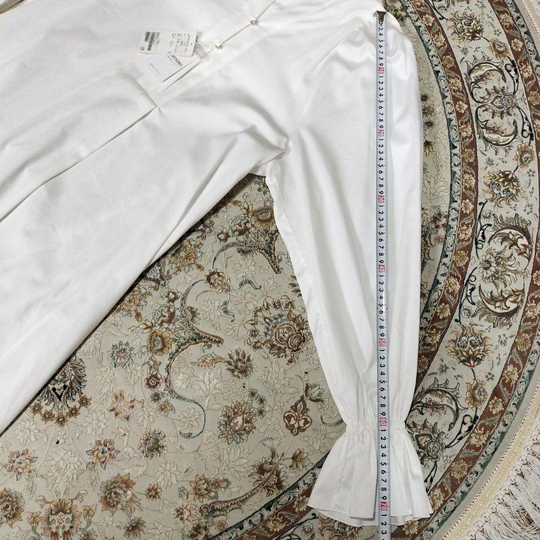 あや2121 ELIN ホワイト長袖ワンピース アドーアVネックセーター