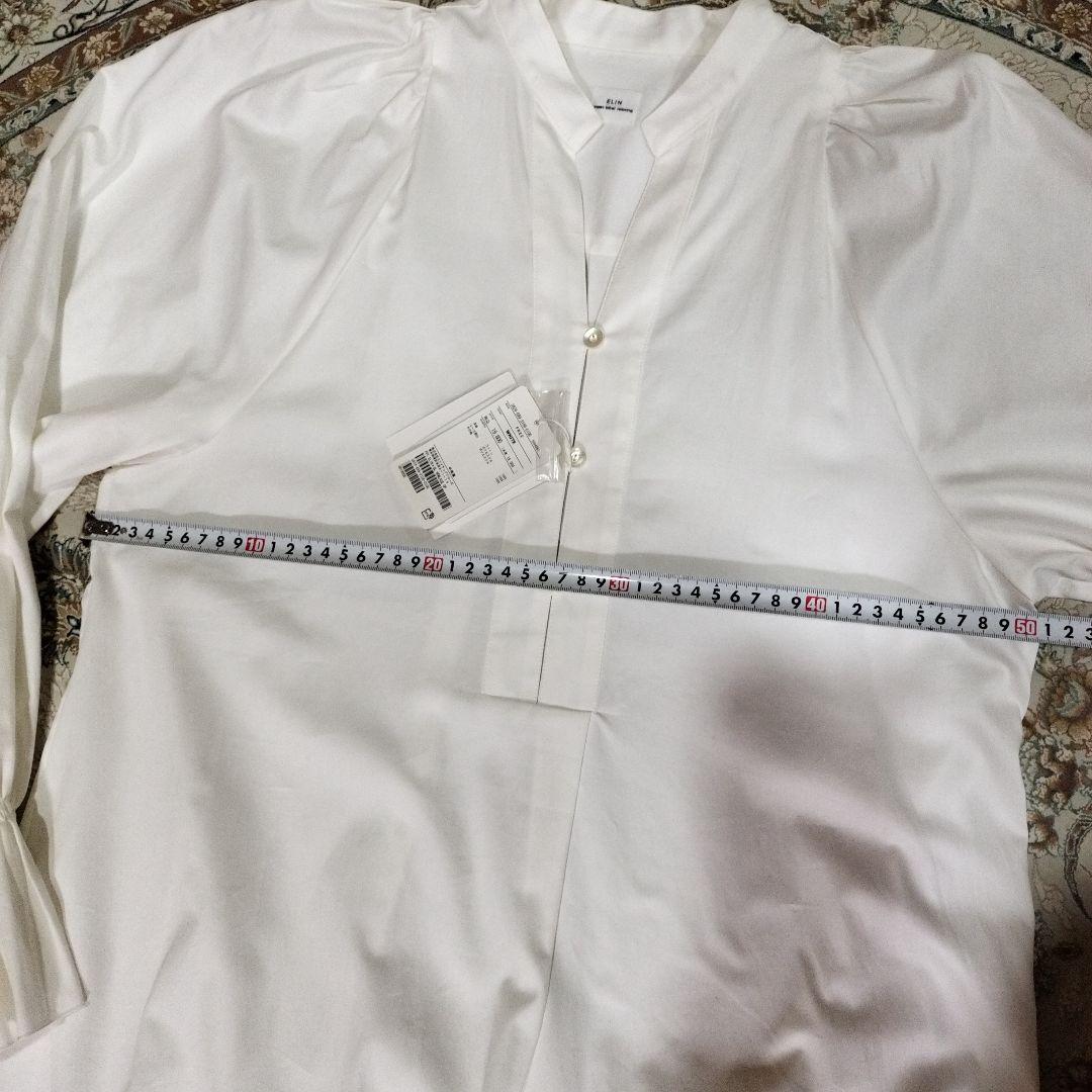 あや2121 ELIN ホワイト長袖ワンピース アドーアVネックセーター