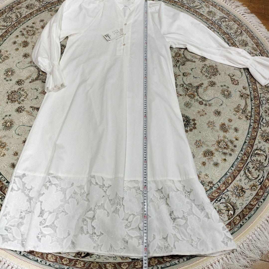 あや2121 ELIN ホワイト長袖ワンピース アドーアVネックセーター