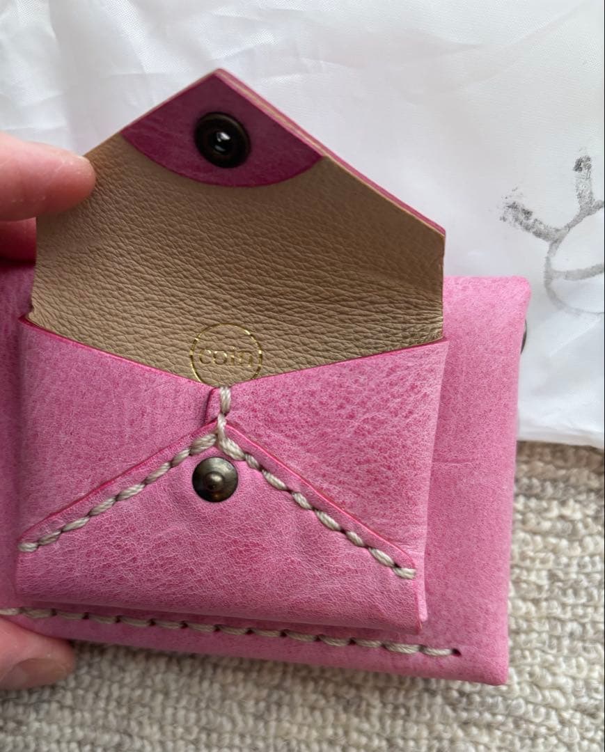 新品　ebagos 別注レザー　財布　3 ET DEMI ピンク　エバゴス