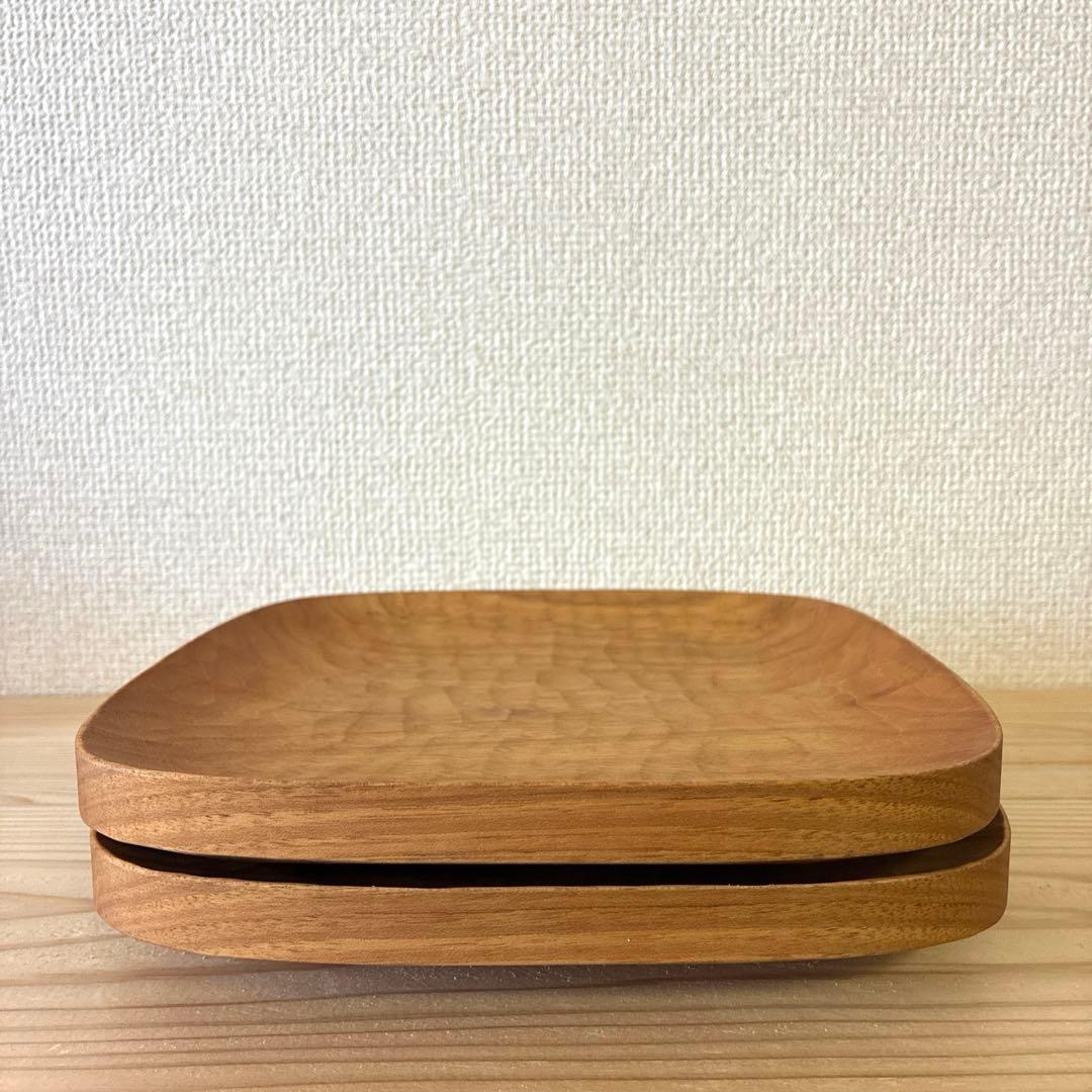 山口和宏 角皿 21㎝ クルミ 2枚セット