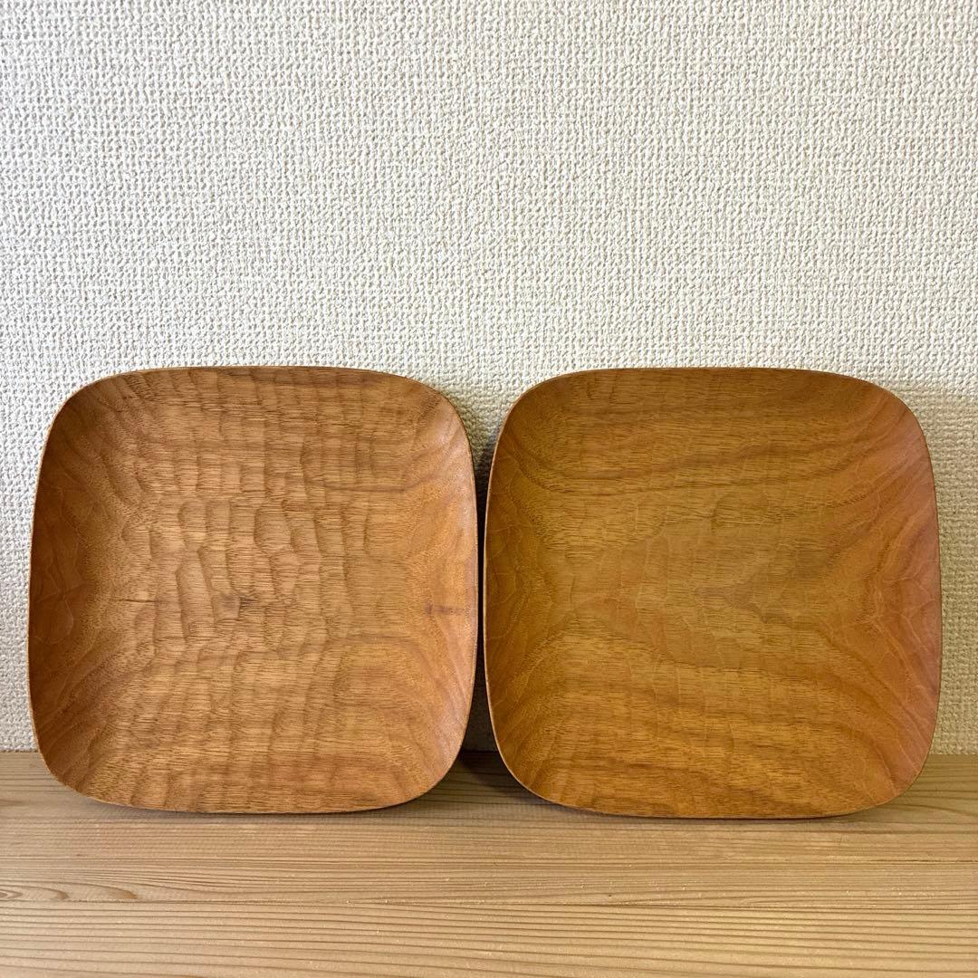 山口和宏 角皿 21㎝ クルミ 2枚セット