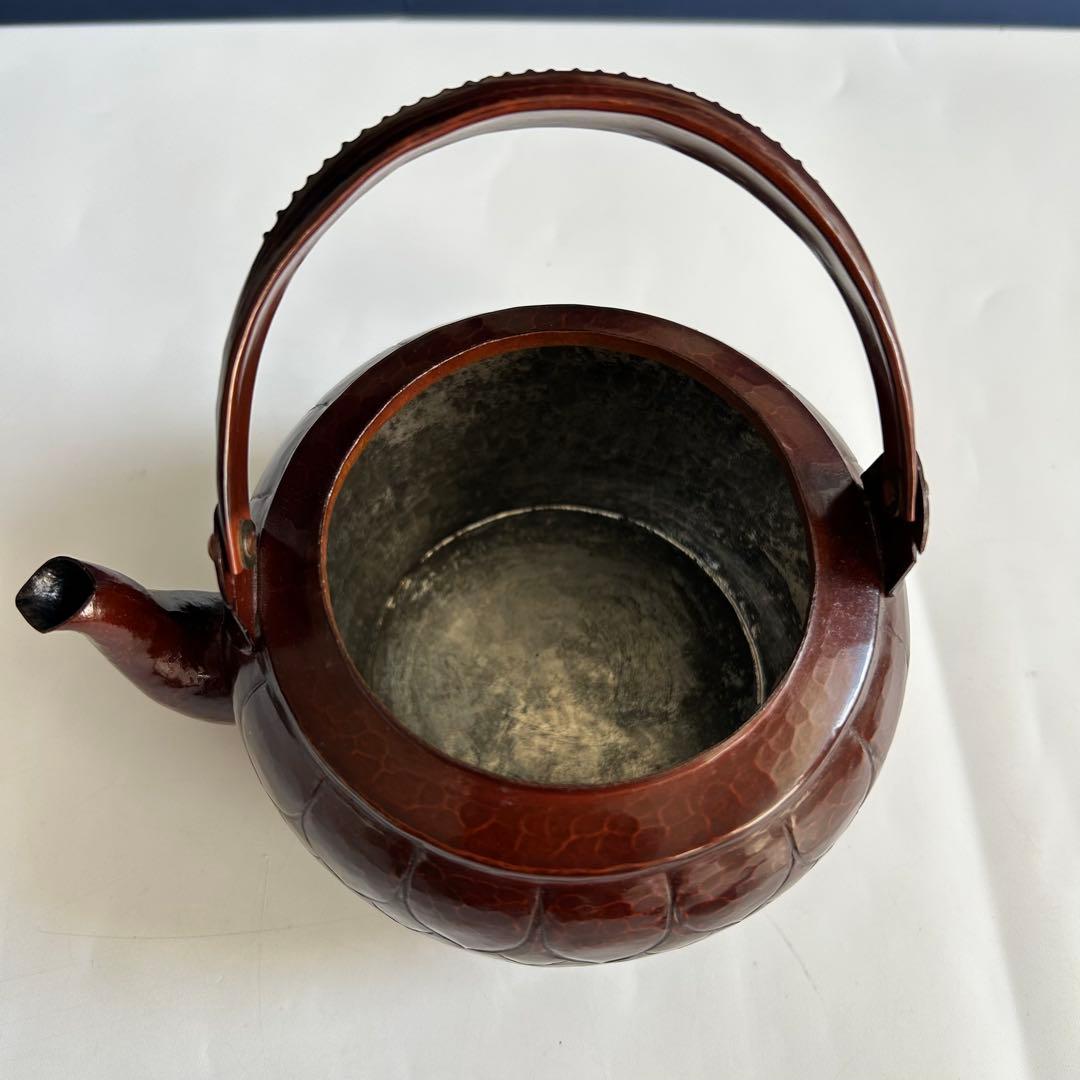 銅製 洗瓶 水次 茶道具 古道具 ビンテージ　彫刻模様