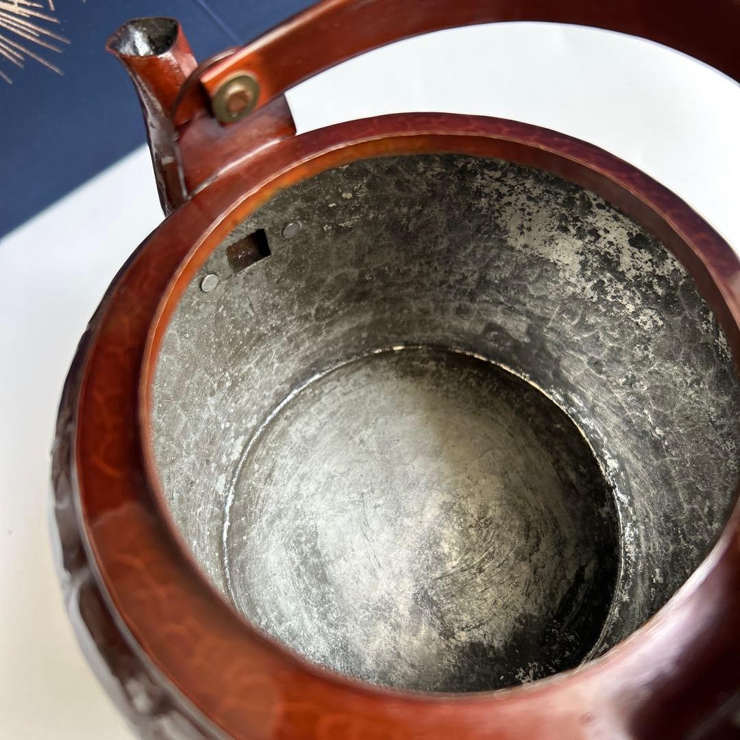 銅製 洗瓶 水次 茶道具 古道具 ビンテージ　彫刻模様