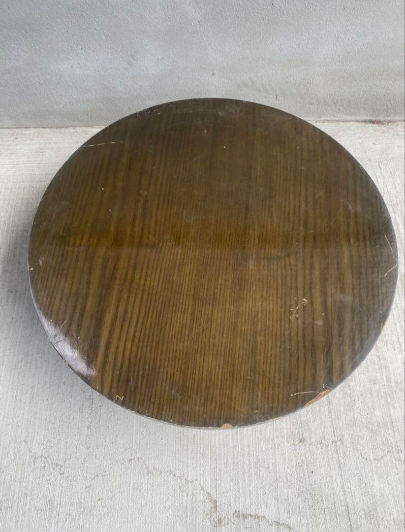 レトロな豆ちゃぶ台　木製 円形座卓 折りたたみ式　2台セット