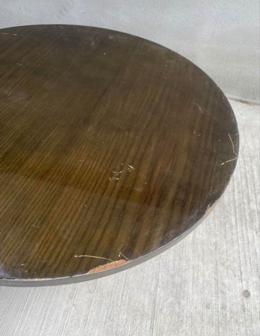 レトロな豆ちゃぶ台　木製 円形座卓 折りたたみ式　2台セット