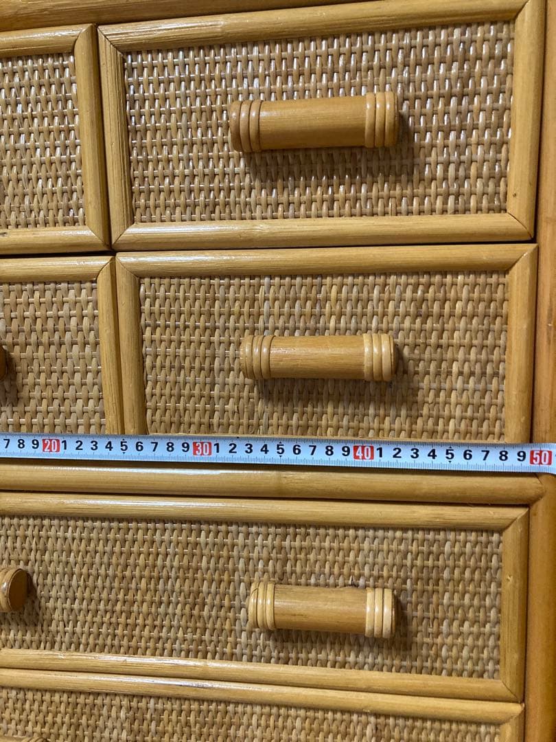 札幌市　天然籐　リビングチェスト　タンス　箪笥　ラタン