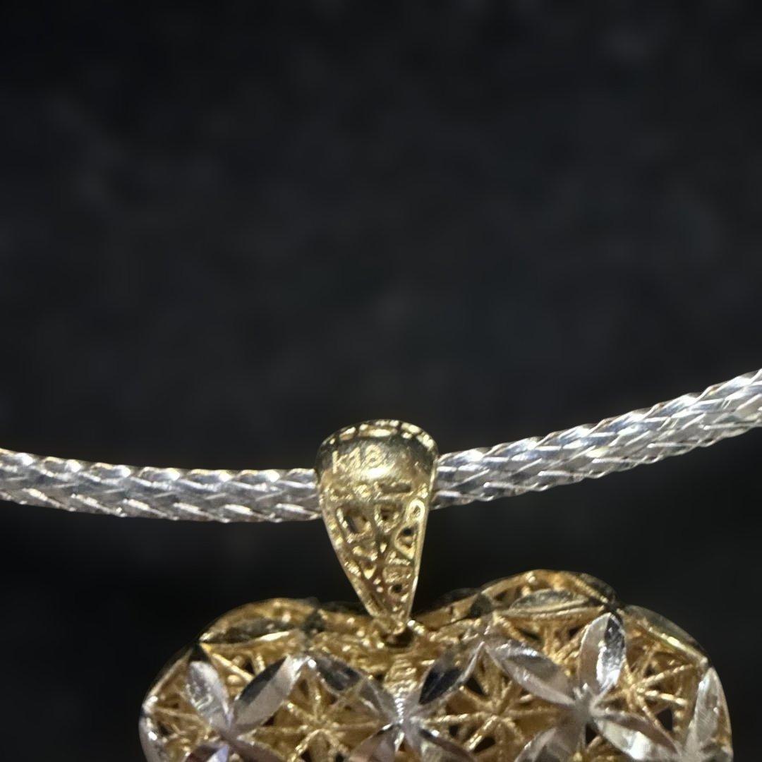 (ベイクドチーズ) 18金wg/yg 2トーンオメガネックレス