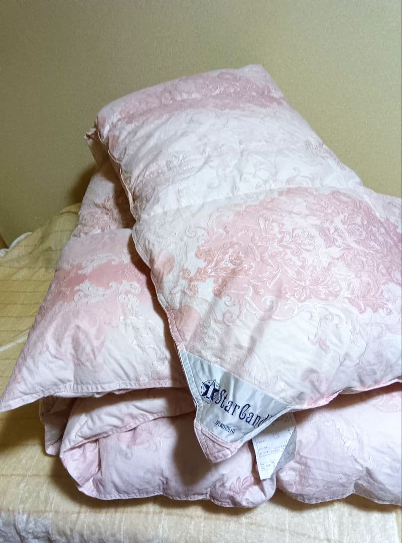 京都西川　StarCandy ピンク花柄羽毛掛け布団 ダブル190x210cm