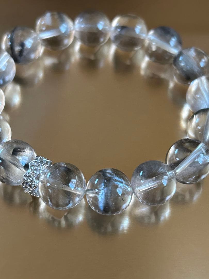 高品質　プラチナルチル　天然石ブレスレット