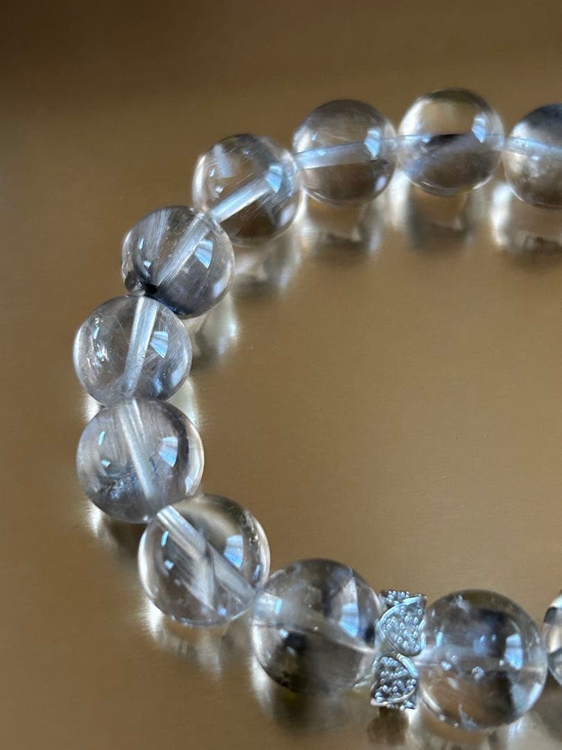 高品質　プラチナルチル　天然石ブレスレット