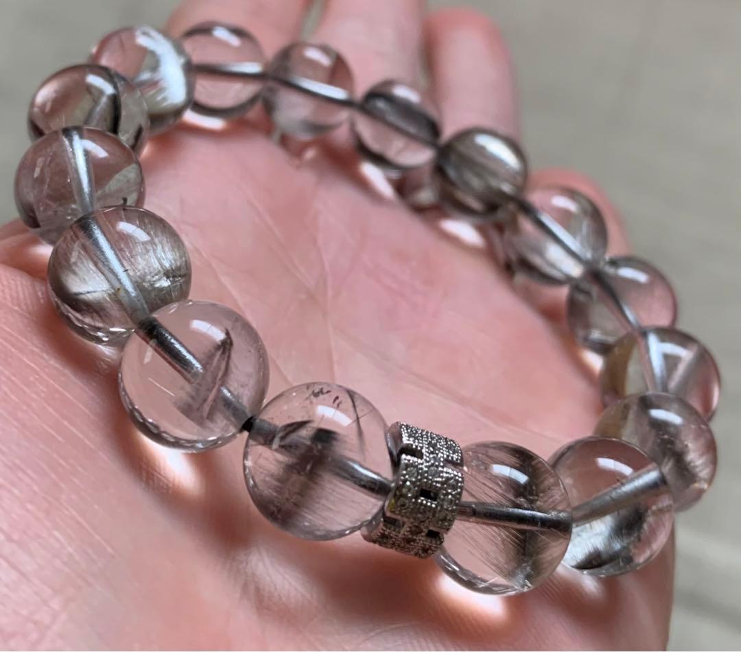 高品質　プラチナルチル　天然石ブレスレット