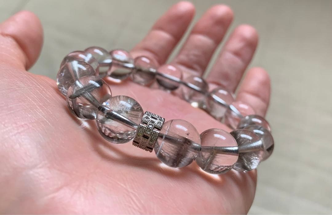 高品質　プラチナルチル　天然石ブレスレット