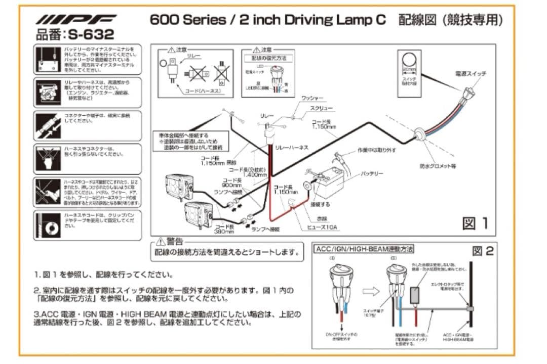 IPF　600 シリーズ 2インチ キューブ ドライビングランプ : S-632