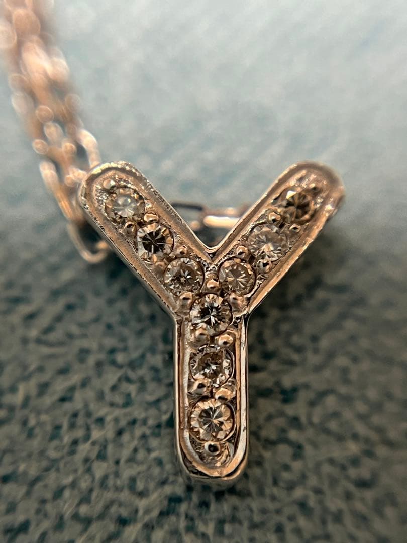 k10WG イニシャルネックレス Y