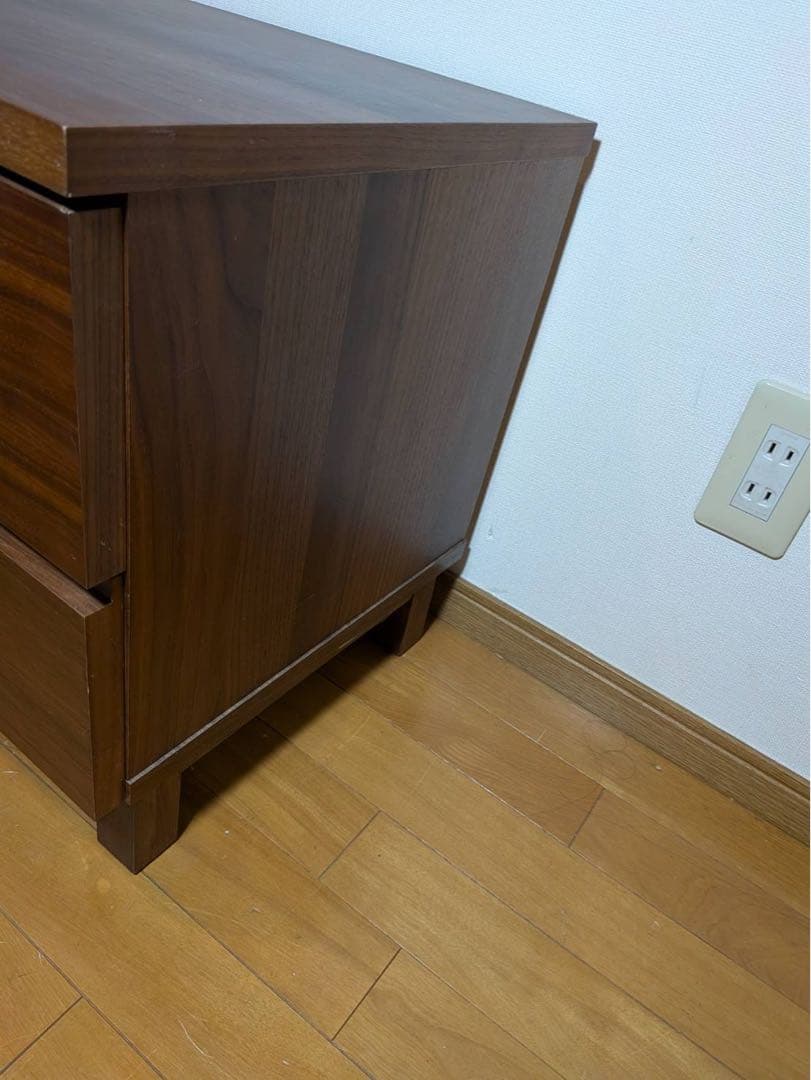 ■送料込■無印 木製 テレビボード AVラック テレビ台 ウォールナット 引出し