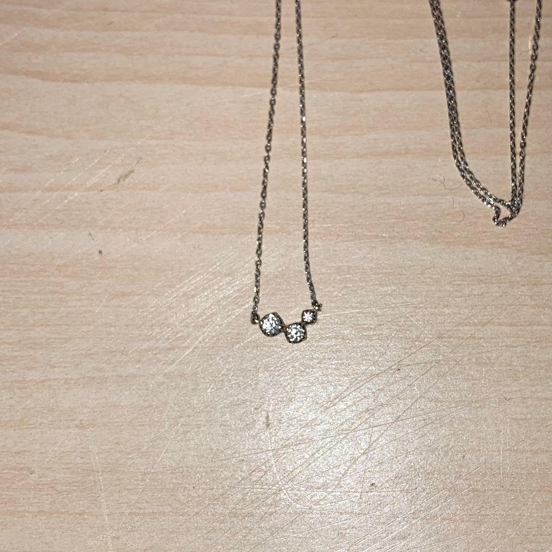 ジュエリーツツミPT９００/８５０ダイヤモンドプチネックレス